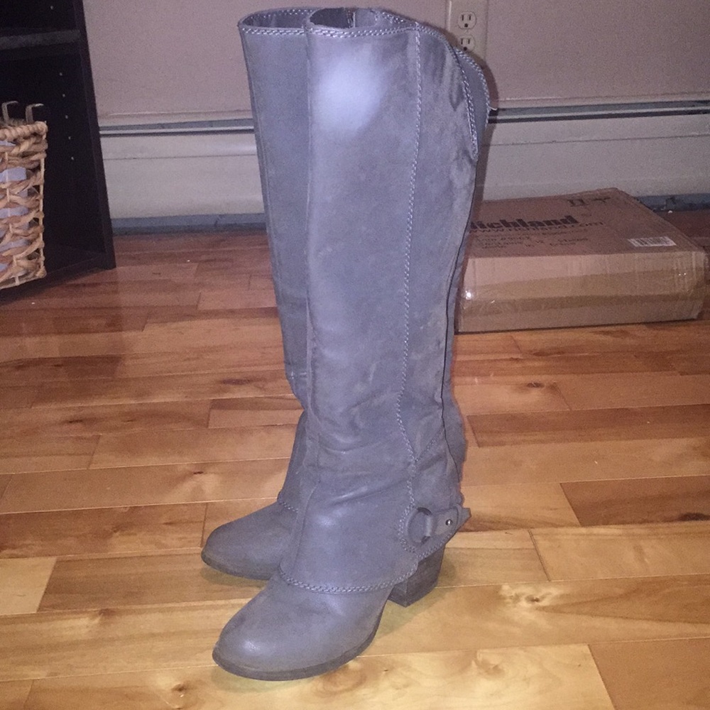 Knee High Gray Boots